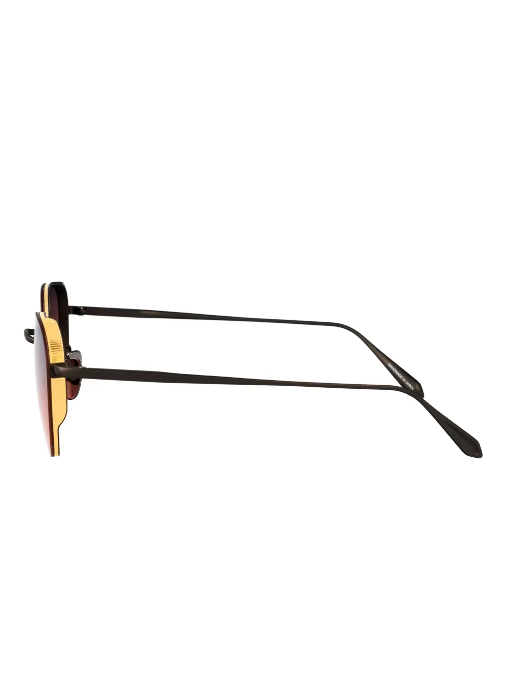 Linda Farrow Hardy titanium zonnebril Bruin