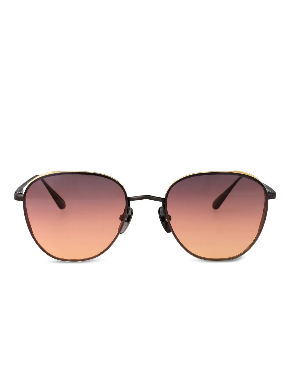 Linda Farrow Hardy titanium zonnebril Bruin