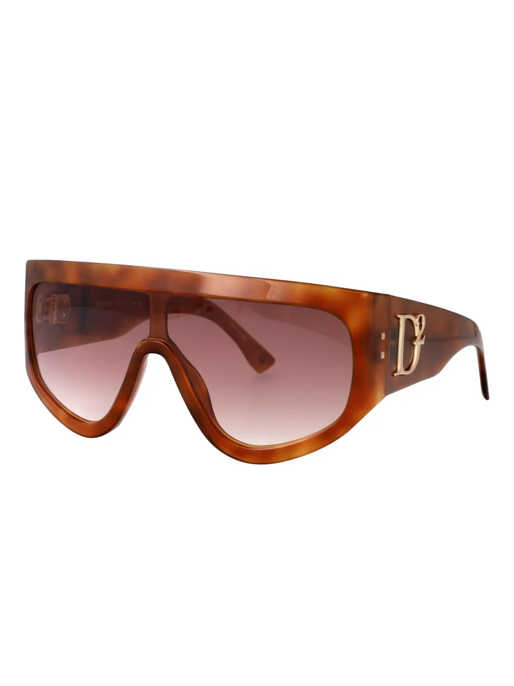 DSQUARED2 EYEWEAR D2 0149 zonnebril met shield plakkaat en logoplakkaat Bruin