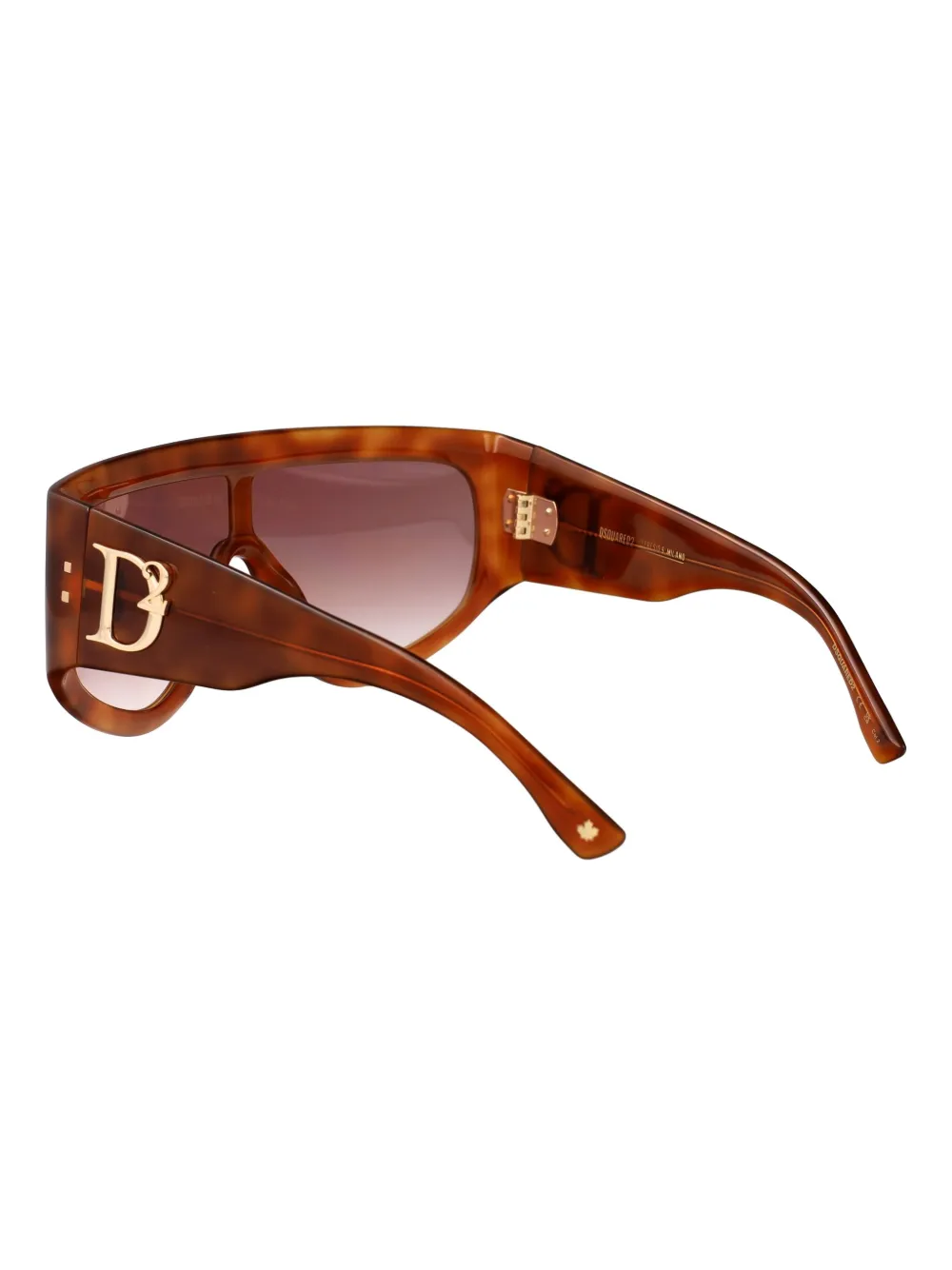DSQUARED2 EYEWEAR D2 0149 zonnebril met shield plakkaat en logoplakkaat Bruin