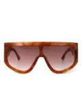 DSQUARED2 EYEWEAR D2 0149 logo-plaque shield sunglasses - Brown