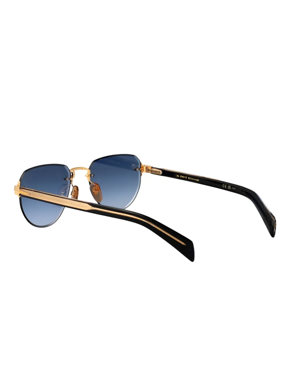 Eyewear by David Beckham DB 7144 S zonnebril met randloos montuur en gouden detail Blauw