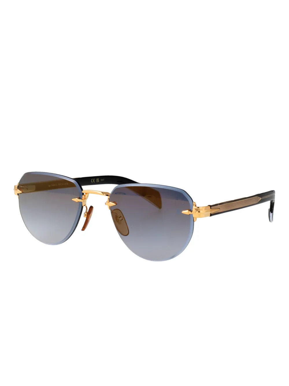 Eyewear by David Beckham DB 7144 S zonnebril met randloos montuur en gouden detail Blauw