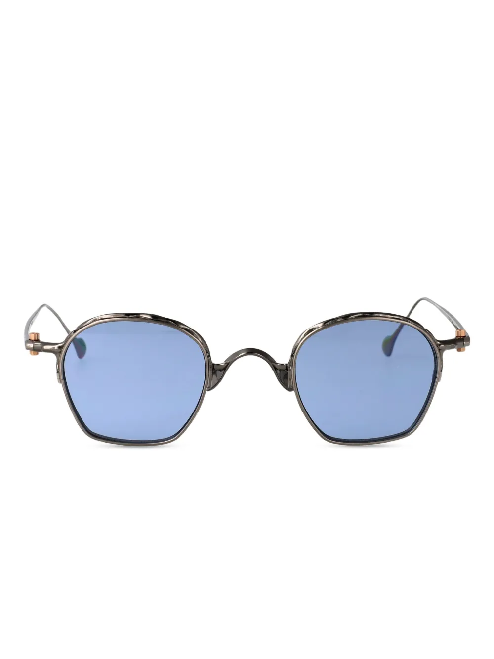 Yohji Yamamoto Zonnebril met geometrisch montuur Grijs
