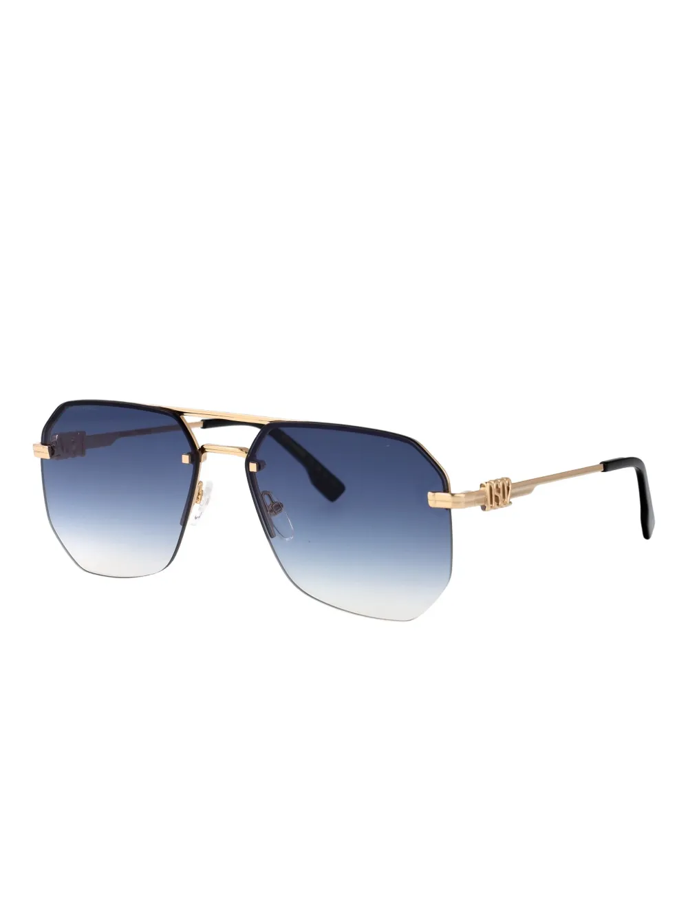 DSQUARED2 EYEWEAR gold-tone geometric sunglasses Blauw