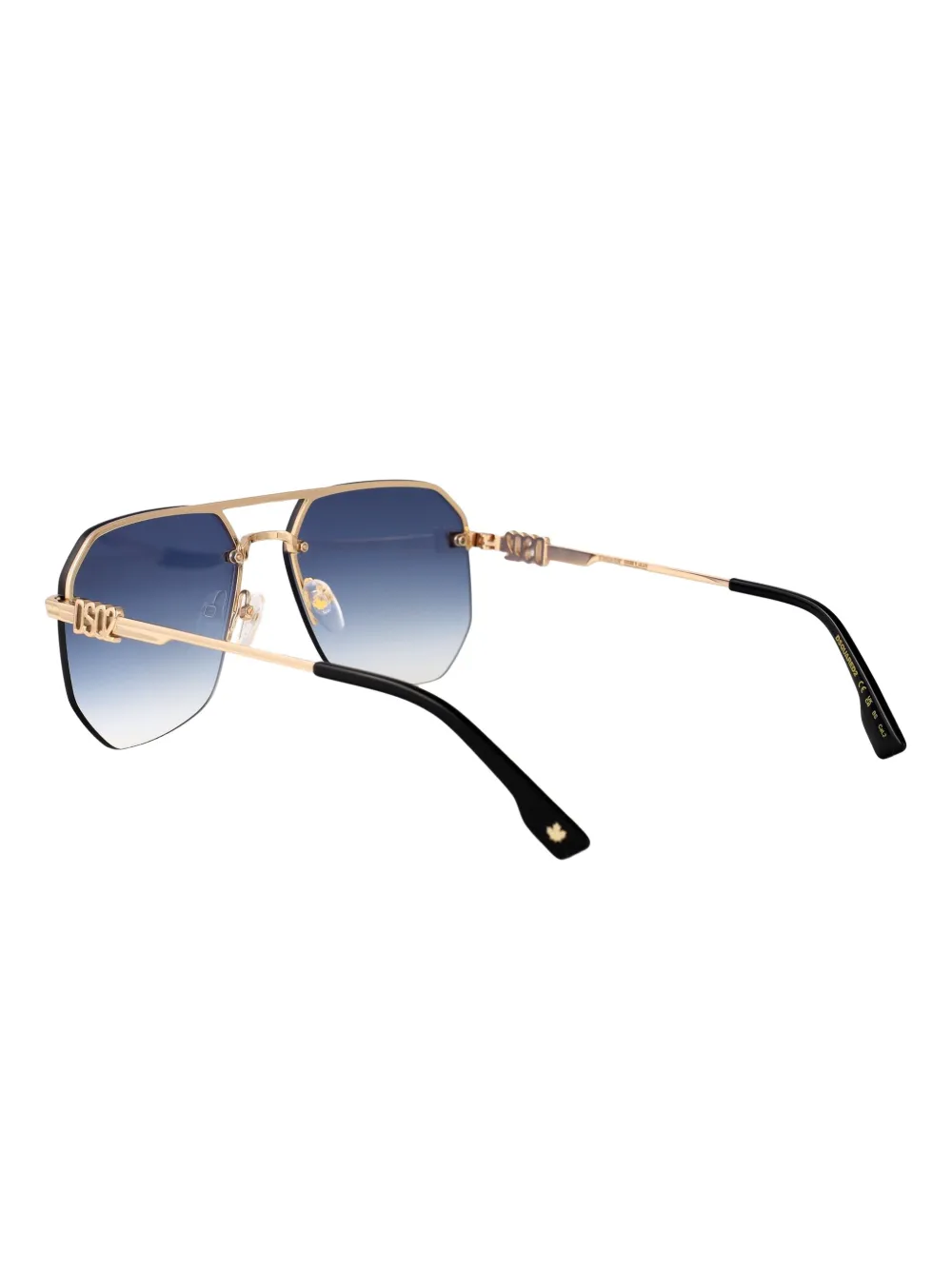 DSQUARED2 EYEWEAR gold-tone geometric sunglasses Blauw