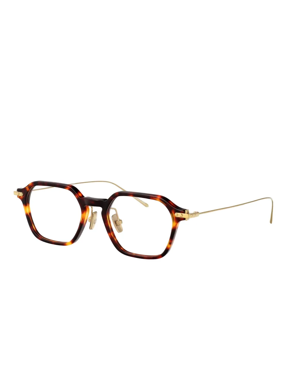 Linda Farrow Bril met geometrisch montuur Bruin