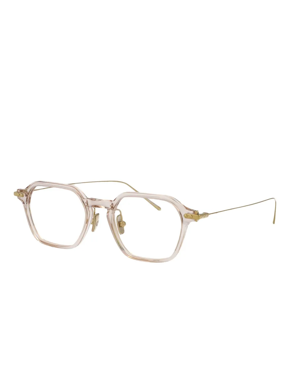 Linda Farrow Bril met geometrisch montuur Beige