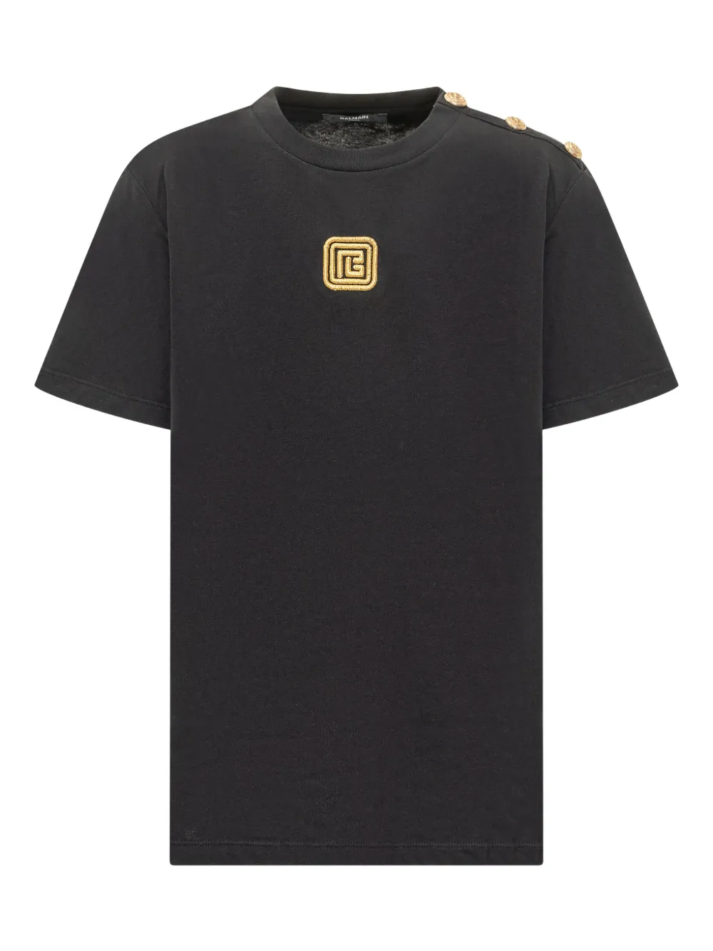 Balmain Kids T-shirt met geborduurde knoop Zwart