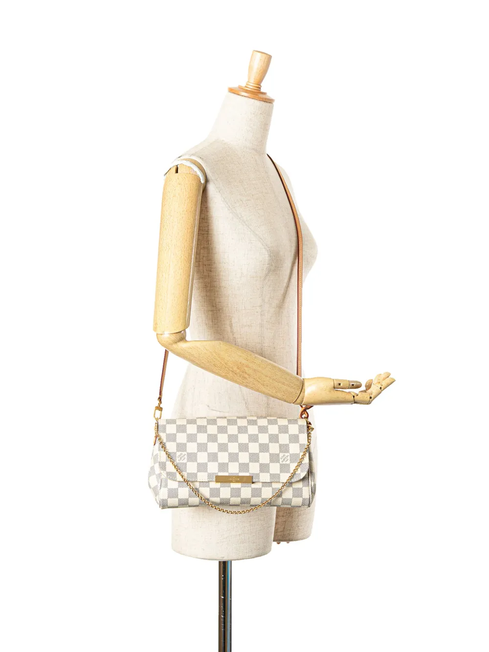 Pre-owned Louis Vuitton 2015 Damier Azur Favorite Mm Satchel
