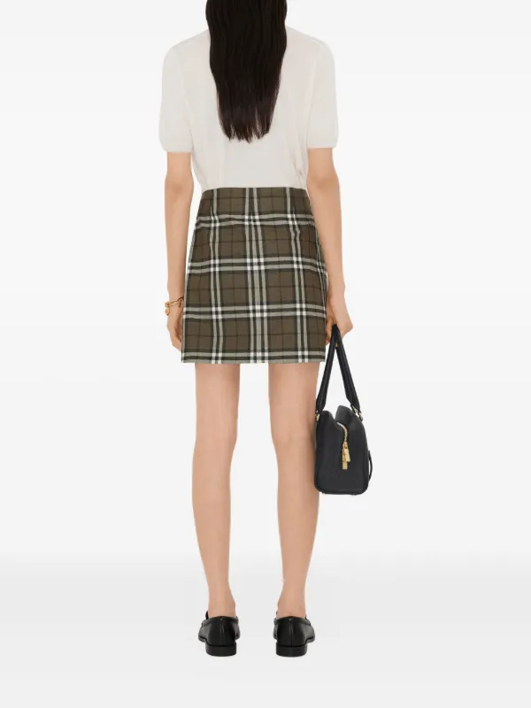 Burberry ハウスチェック スカート | グリーン | FARFETCH JP