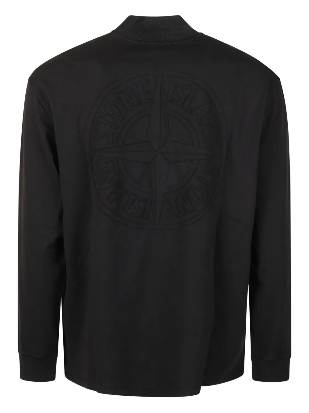 Stone Island logo-embroidered long-sleeve sweatshirt - Zwart