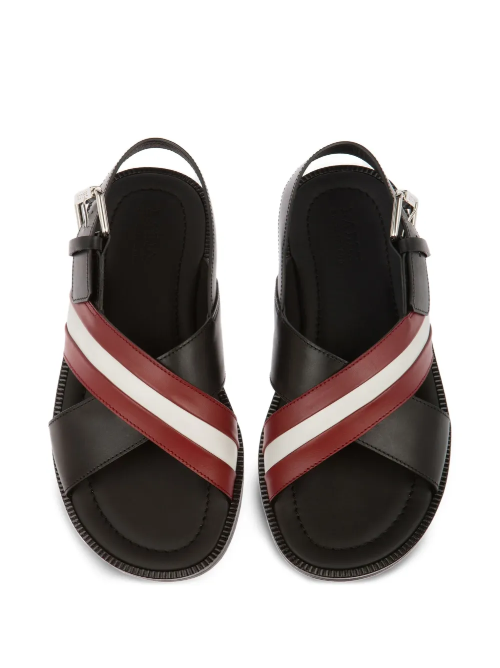 Bally Leren sandalen met gekruiste bandjes Zwart