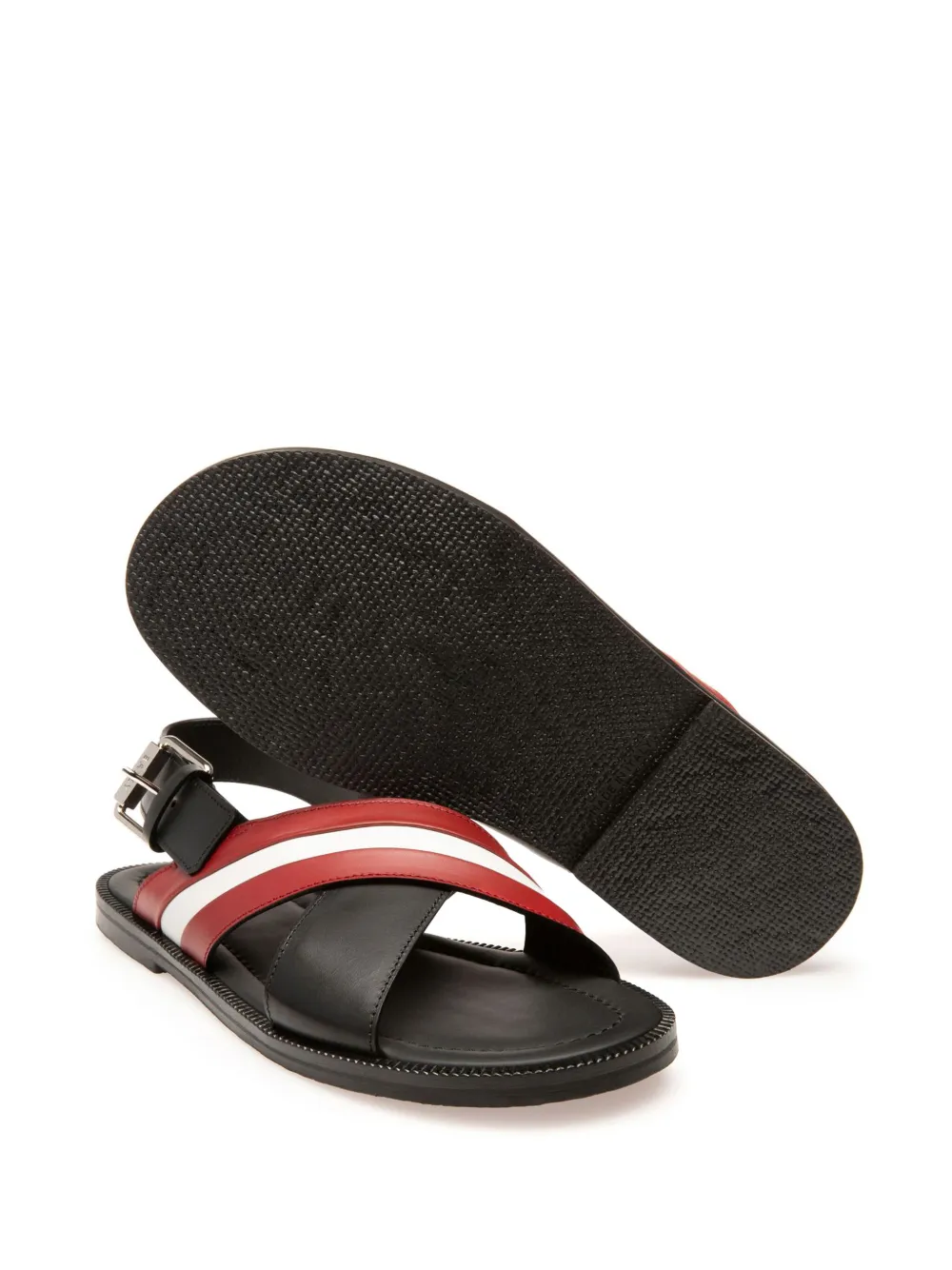Bally Leren sandalen met gekruiste bandjes - Zwart