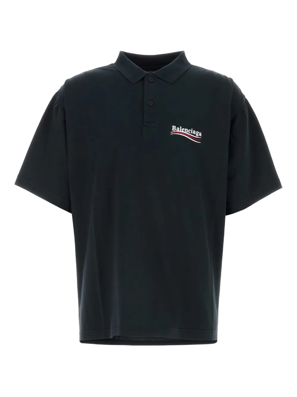 Balenciaga Poloshirt met geborduurd logo Zwart