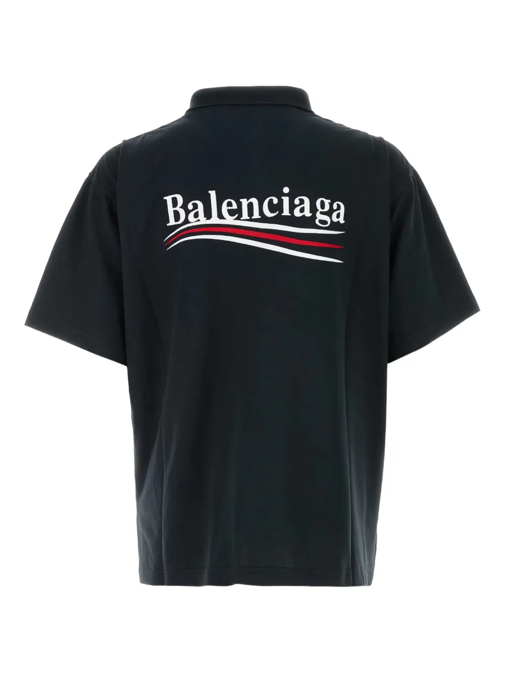 Balenciaga Poloshirt met geborduurd logo - Zwart