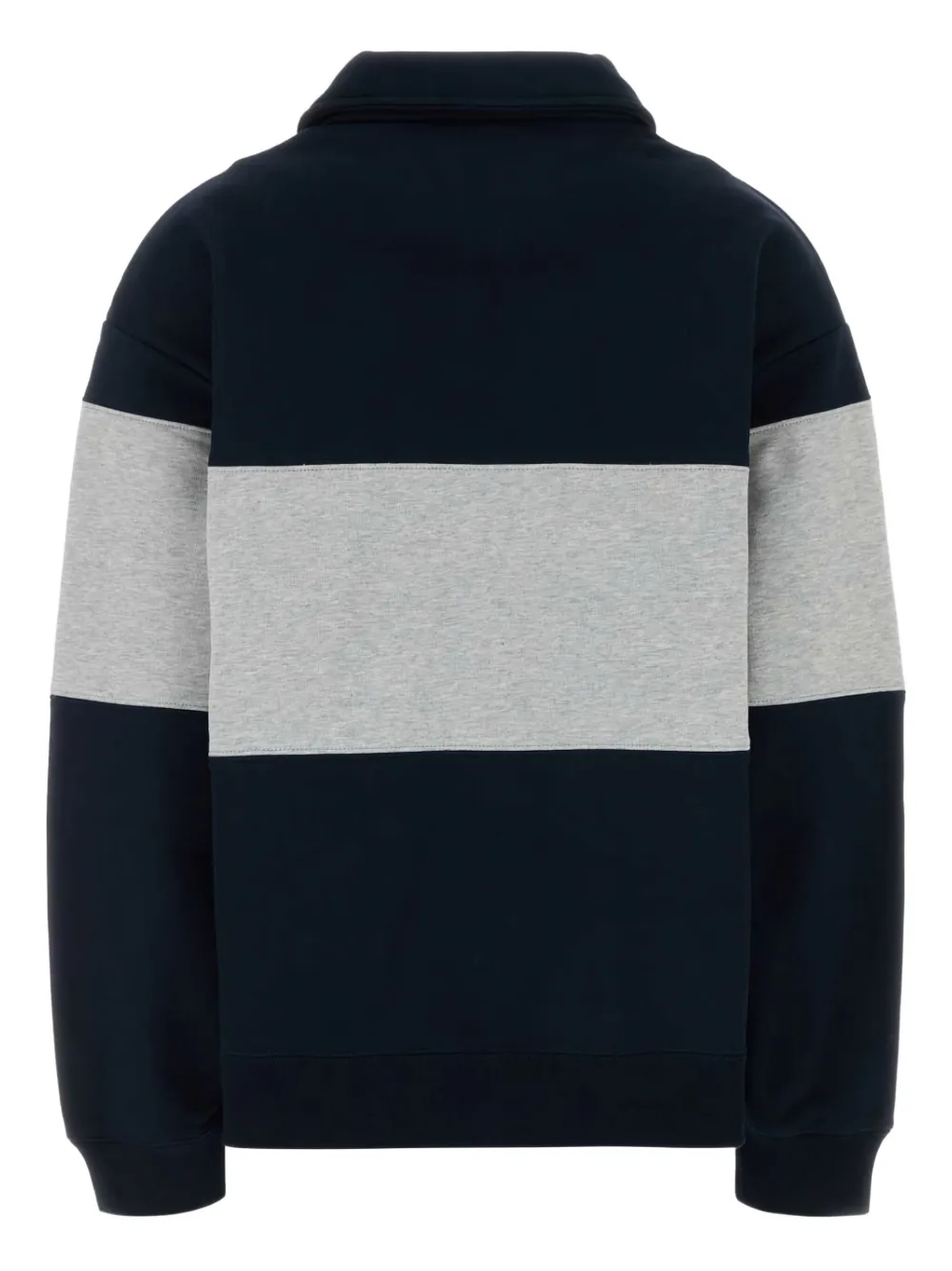 Miu Miu Colour-blocked Zip-neck Polo Top In Blue