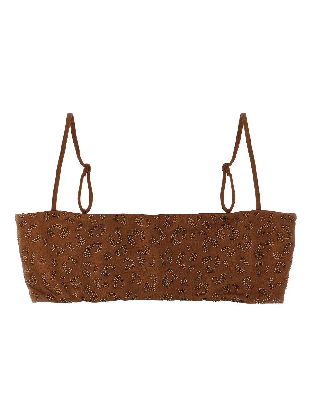 Mc2 Saint Barth Athena Rhinestone-leopard Bikini Top