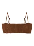 MC2 Saint Barth Athena rhinestone-leopard bikini top - Brown
