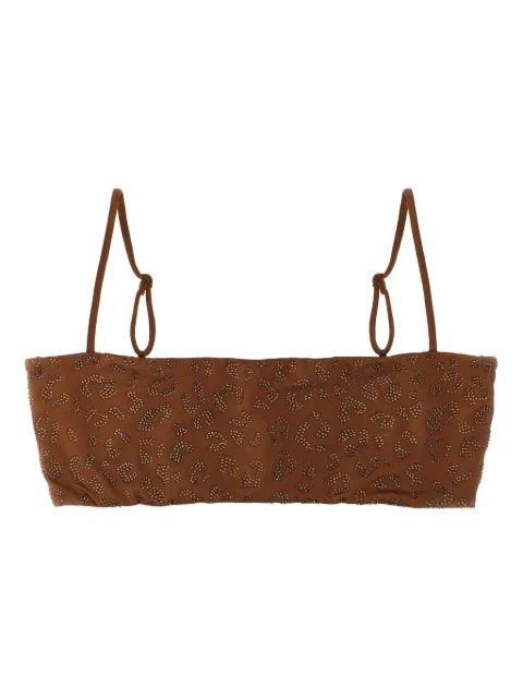 MC2 Saint Barth Athena rhinestone-leopard bikini top
