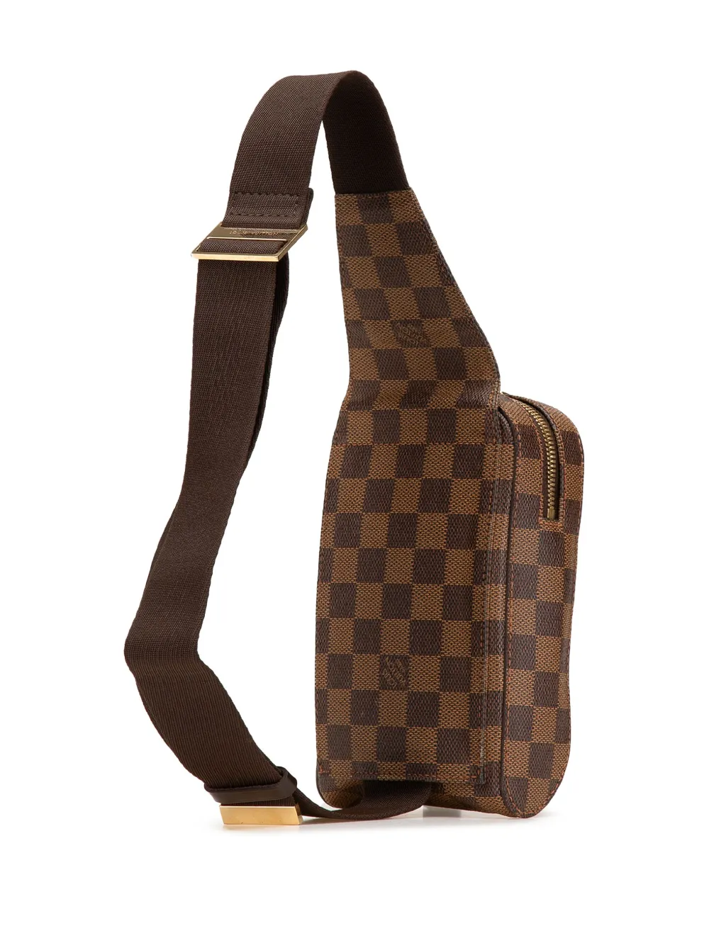 Pre-owned Louis Vuitton 2001 Damier Ebene Geronimos Crossbody Bag In Brown