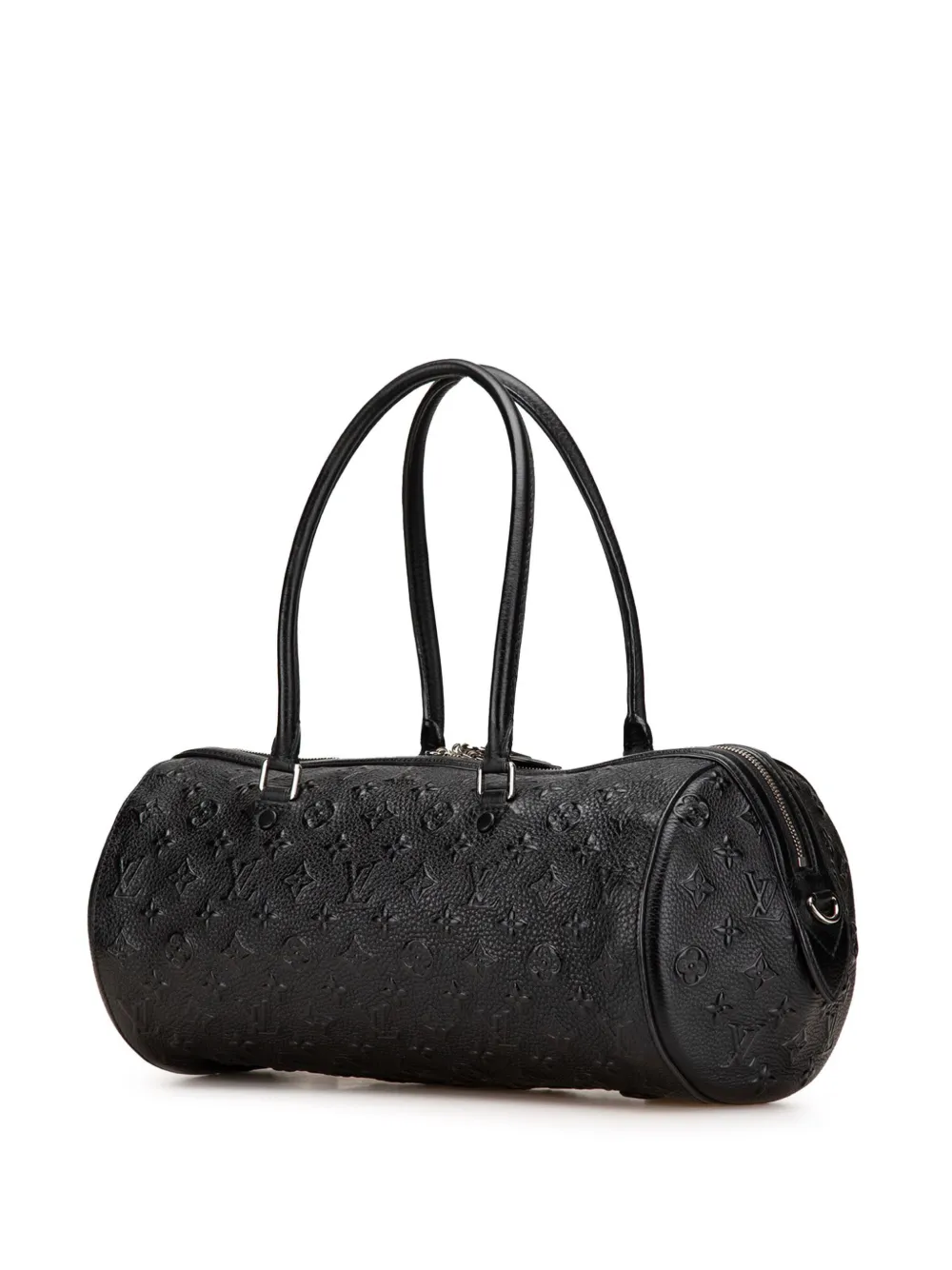 Pre-owned Louis Vuitton 2012 Monogram Revelation Neo Papillon Gm Satchel In Black