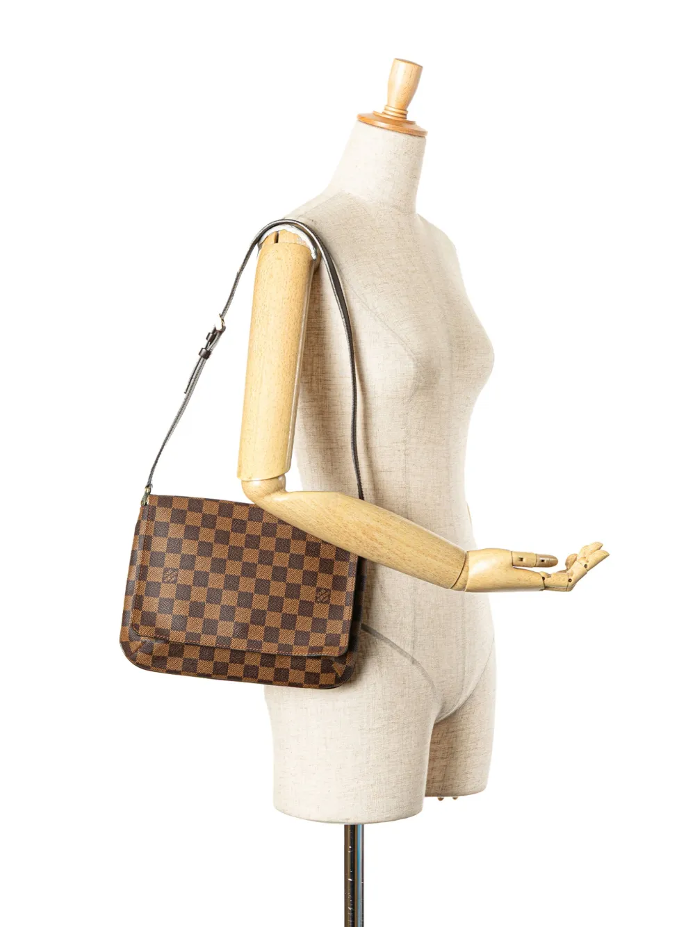 Pre-owned Louis Vuitton 2002 Damier Ebene Musette Tango Short Strap Shoulder Bag