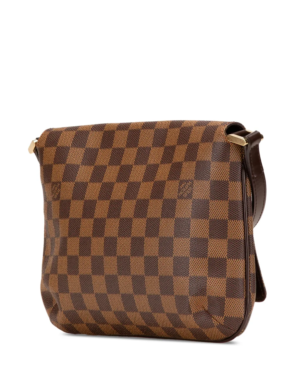 Pre-owned Louis Vuitton 2002 Damier Ebene Musette Tango Short Strap Shoulder Bag