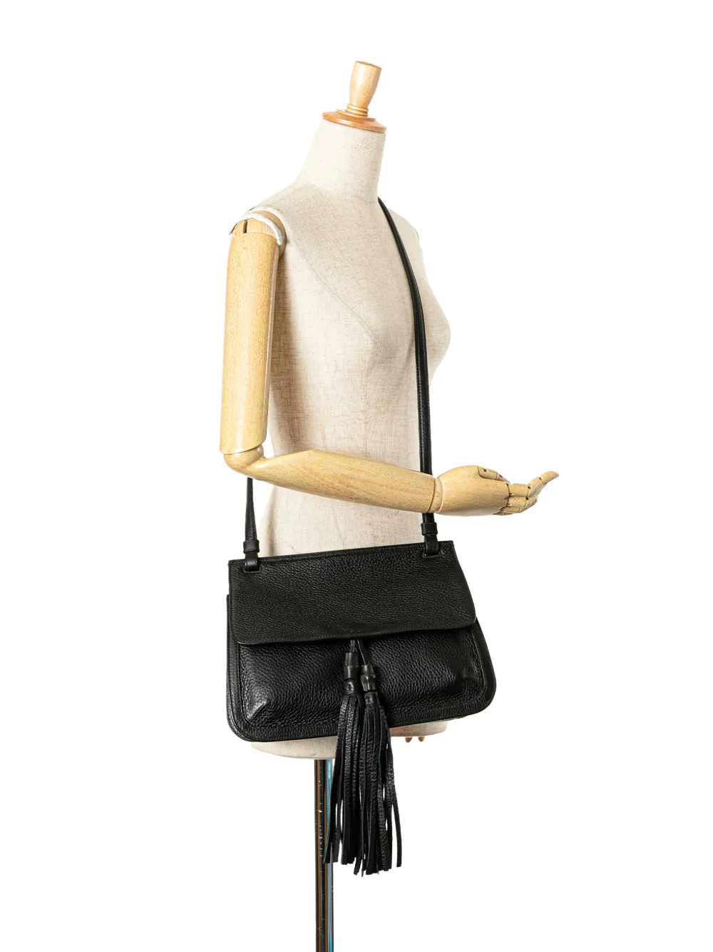 Pre-owned Gucci 2000-2015 Medium Leather Bamboo Daily Crossbody Bag