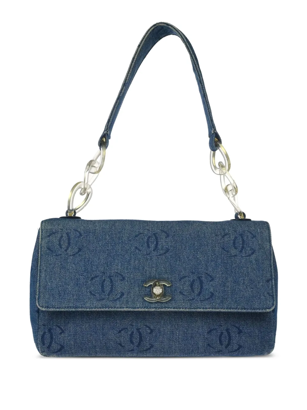 CHANEL Pre-Owned 2002 デニム ハンドバッグ - ブルー CHANEL Pre-Owned 2002 デニム ハンドバッグ - ブルー