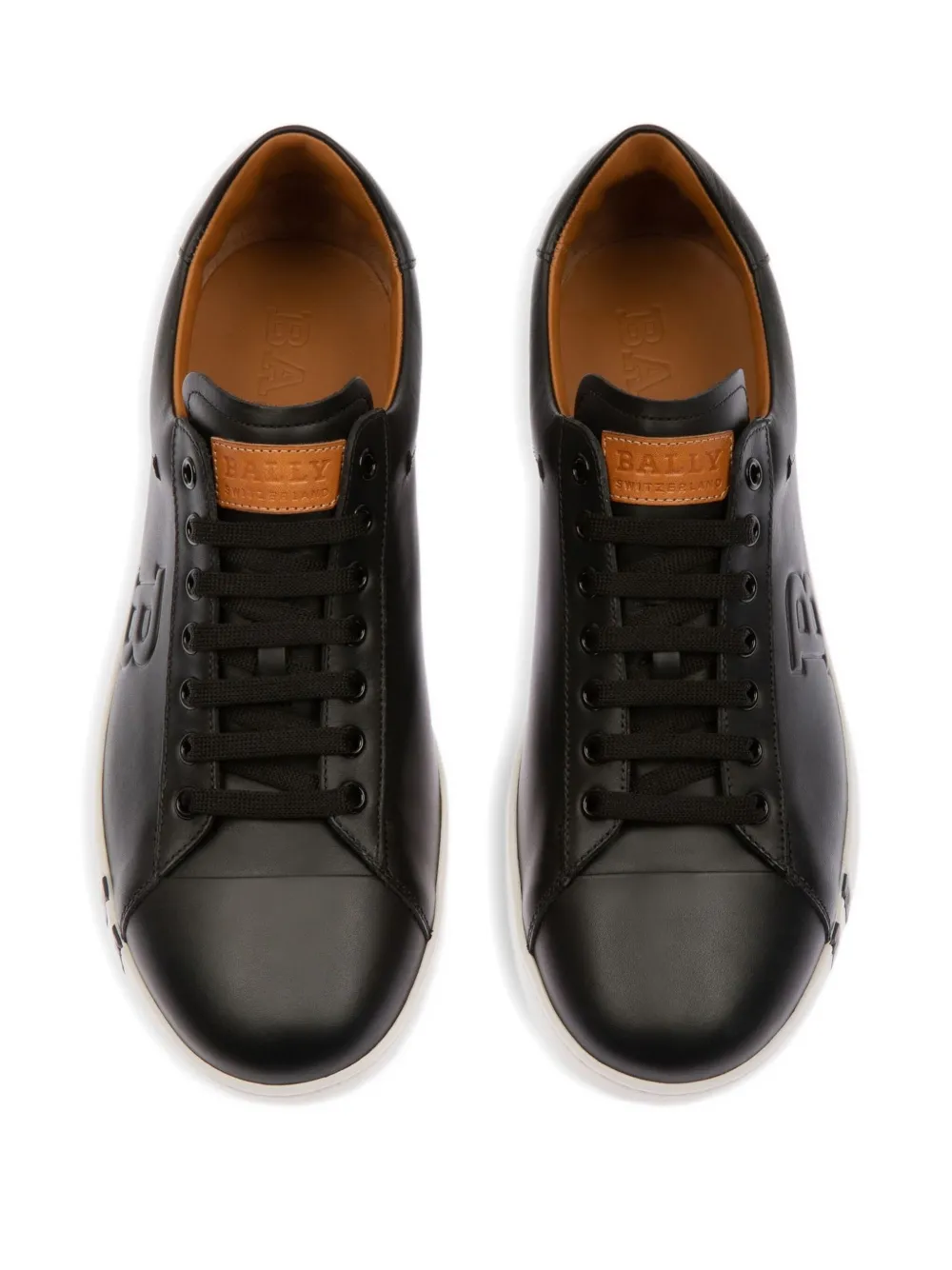 Bally Asher leren sneakers met logo-reliëf Zwart