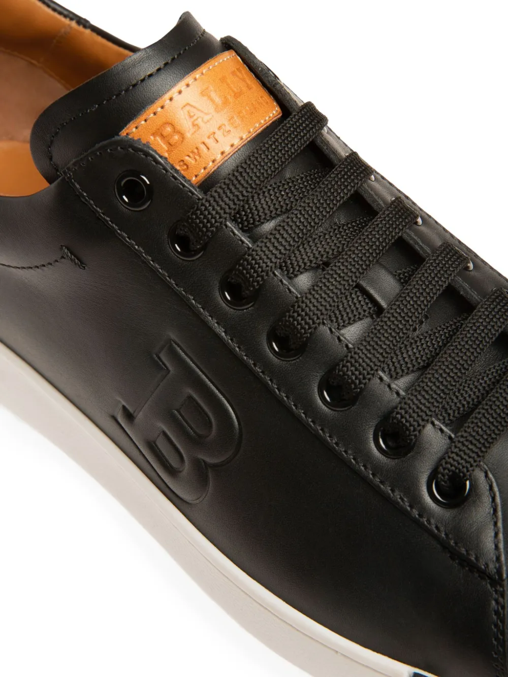 Bally Asher leren sneakers met logo-reliëf Zwart