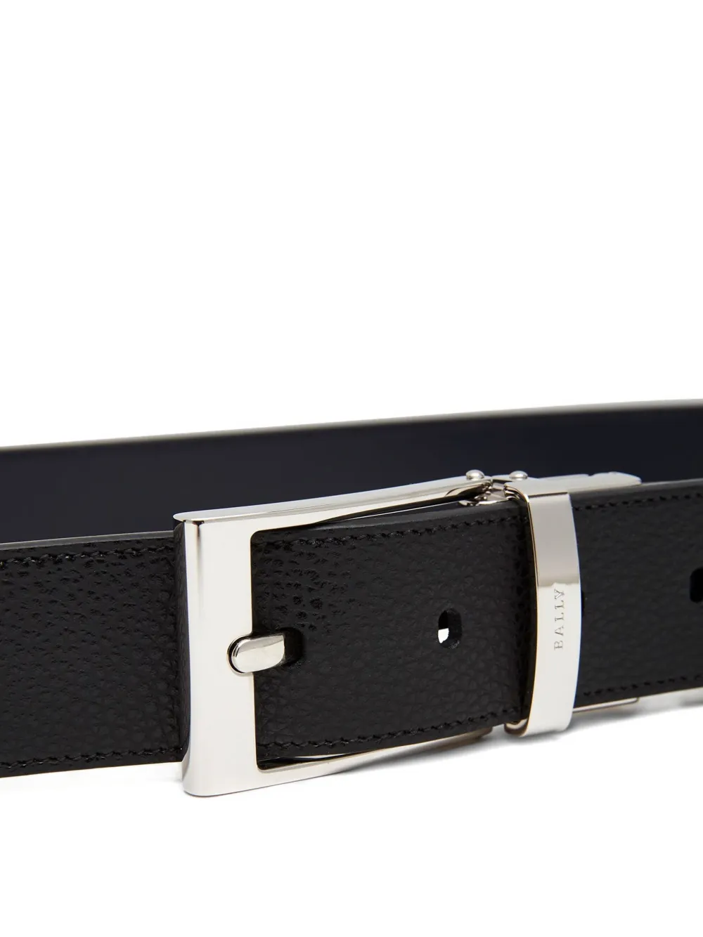 Bally Reversible Grained-leather Belt In Black