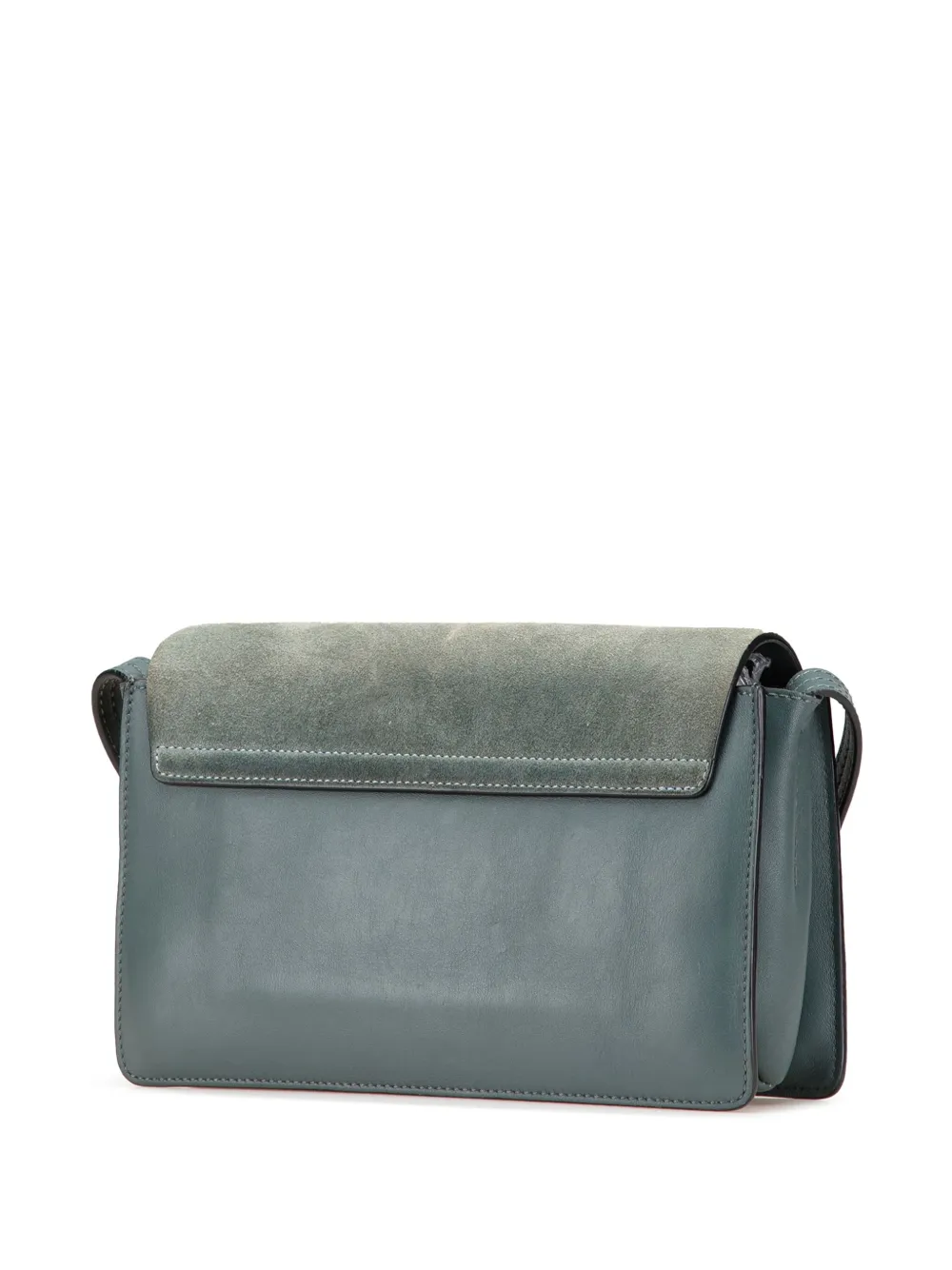 Pre-owned Chloé 2010-2024 Small Suede And Calfskin Faye Crossbody Bag In Blue