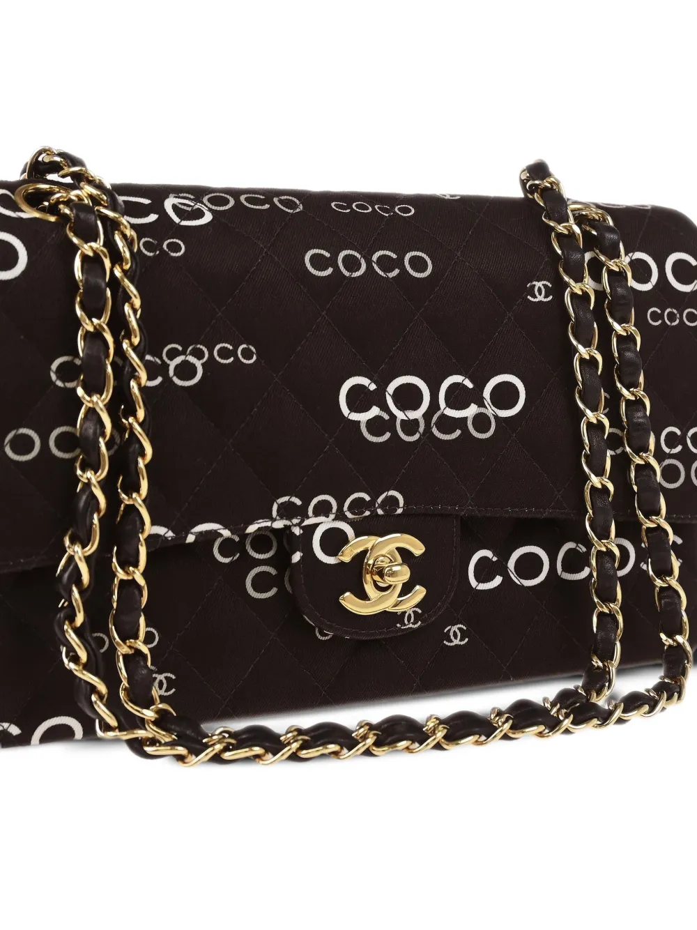 Pre-owned Chanel 2002 Coco Shoulder Bag In Brown