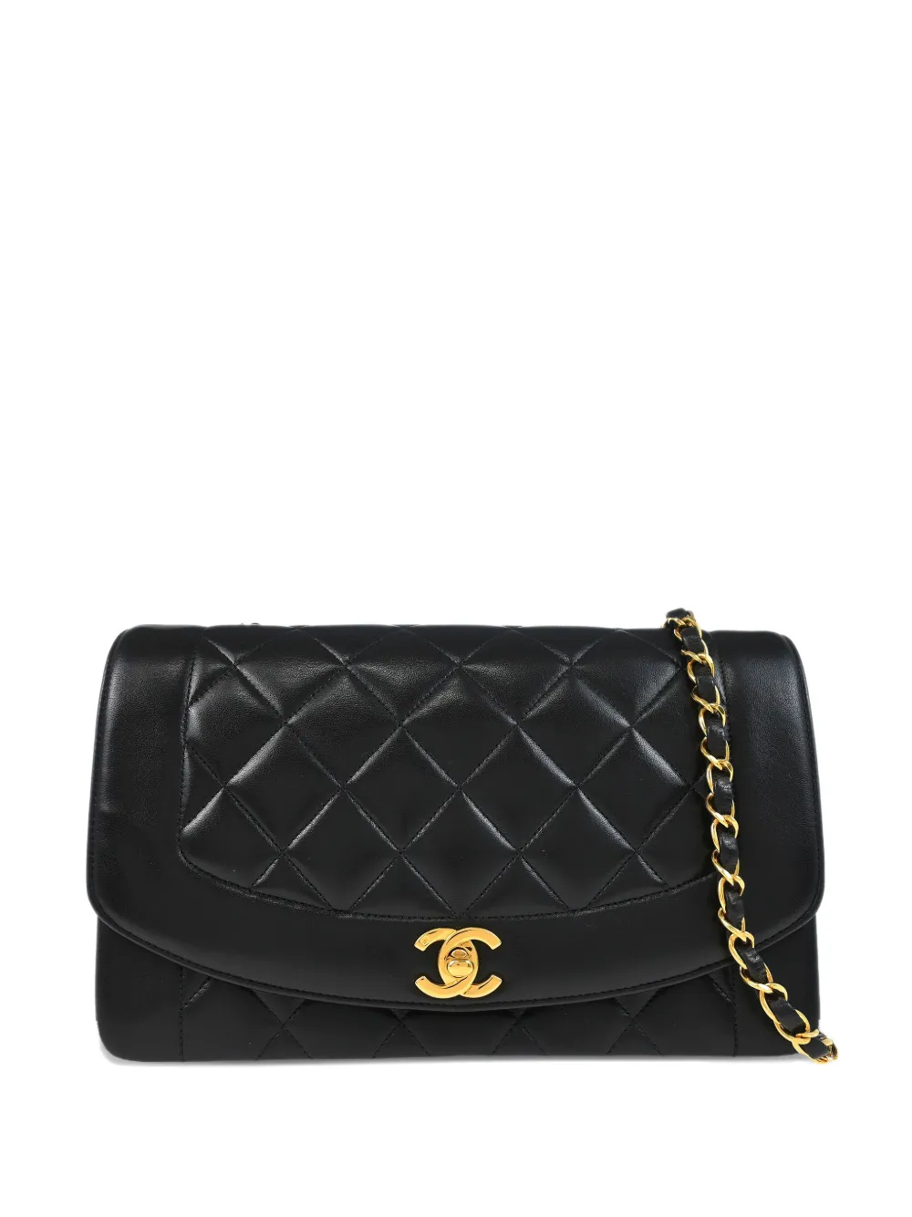 CHANEL Pre-Owned 1995 ダイアナ ショルダーバッグ M - ブラック CHANEL Pre-Owned 1995 ダイアナ ショルダーバッグ M - ブラック
