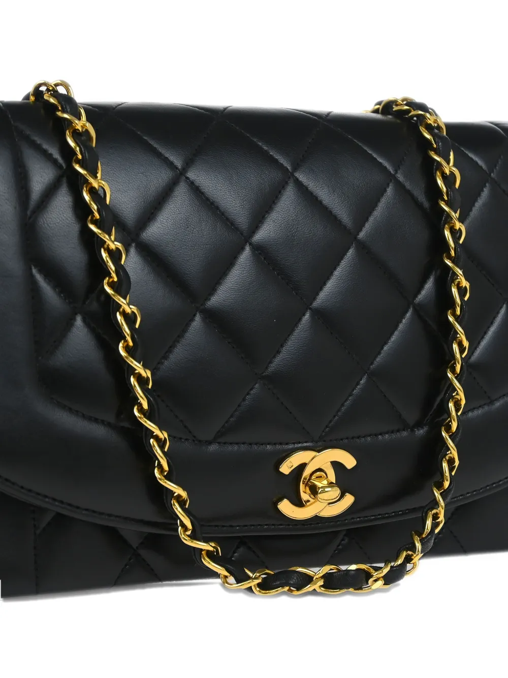 Pre-owned Chanel 1995 Medium Diana Shoulder Bag In Black