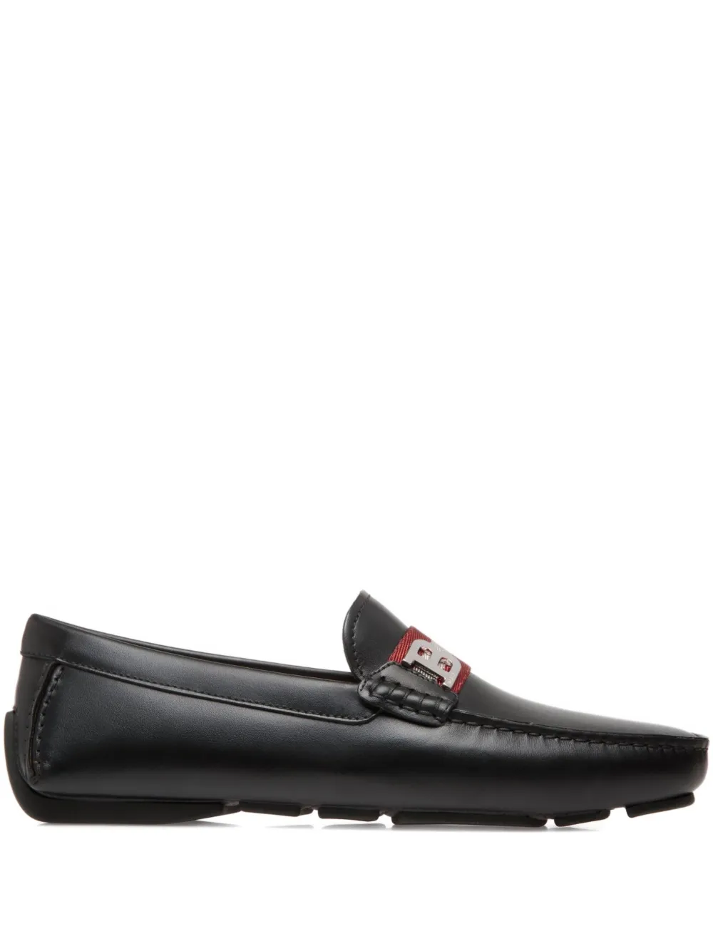 Bally logo-plaque leather loafers Black