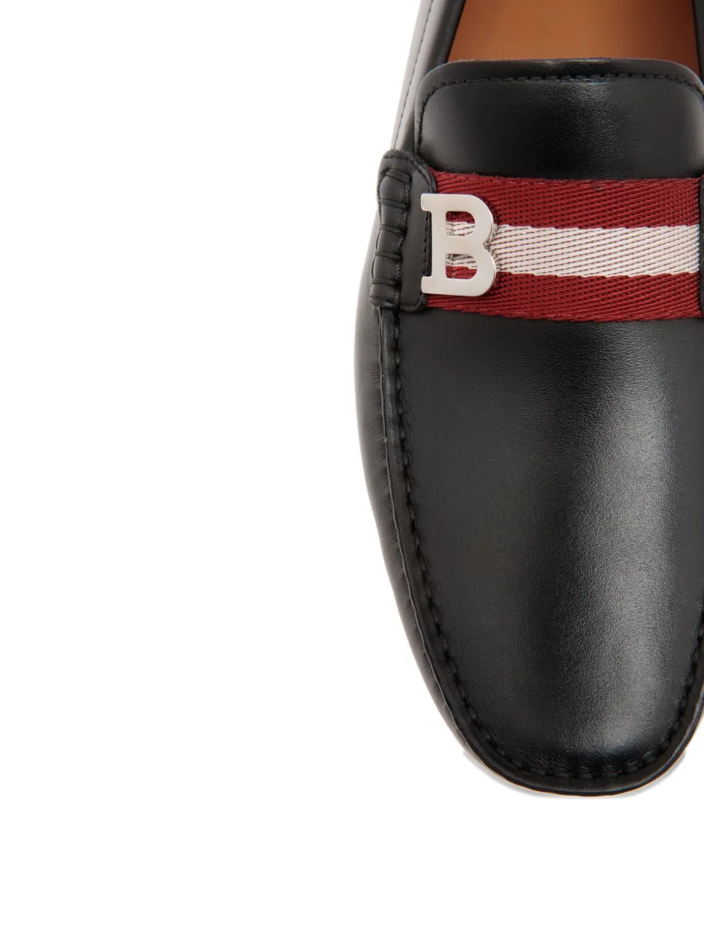Bally logo-plaque leather loafers Black