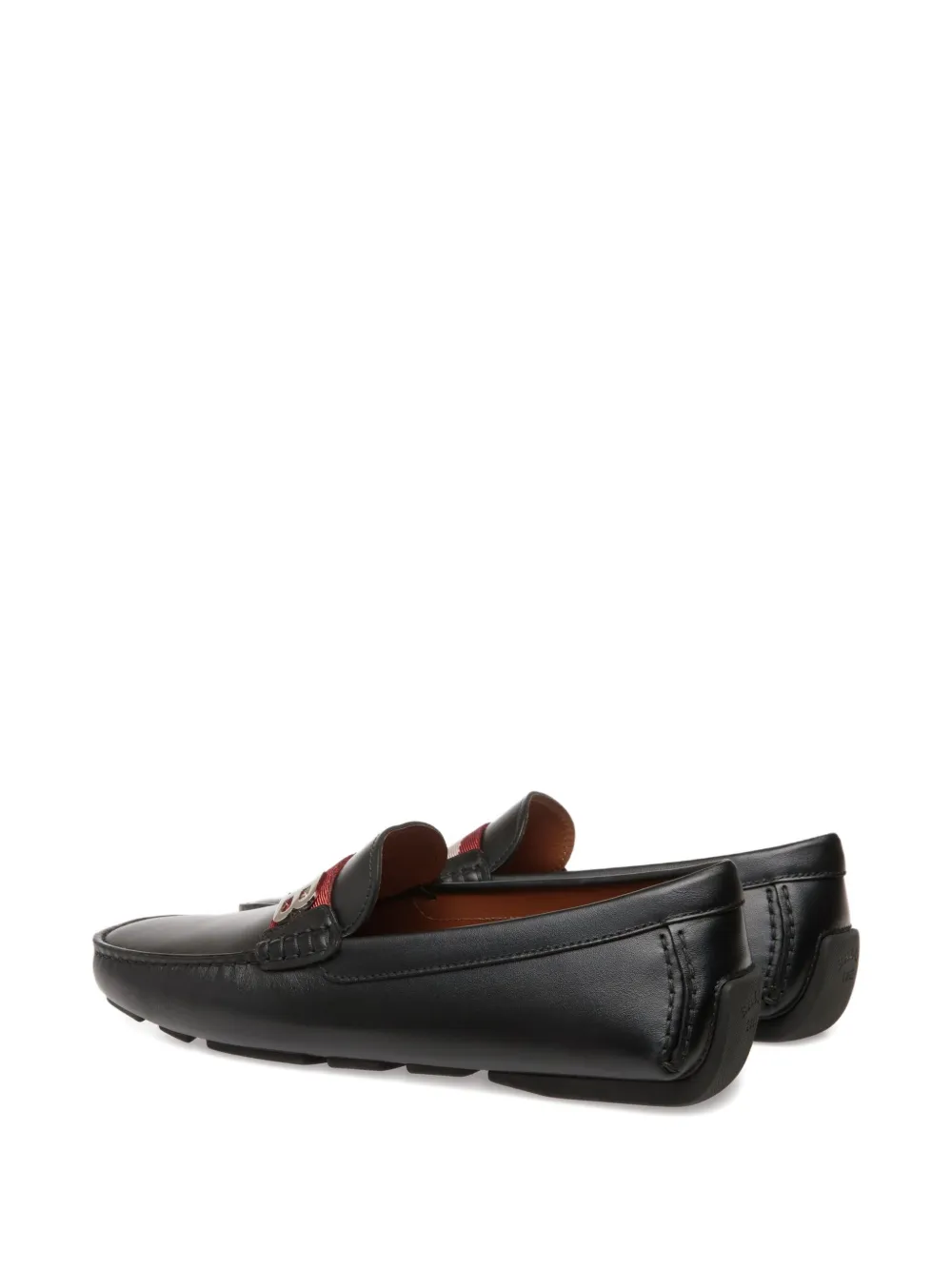 Bally logo-plaque leather loafers Black