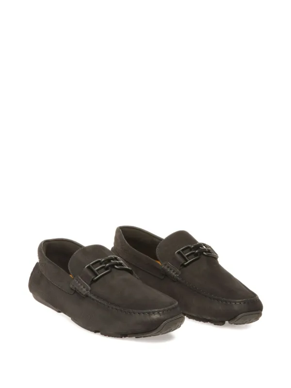 Bally Parsal Suede Loafers Black FARFETCH TW