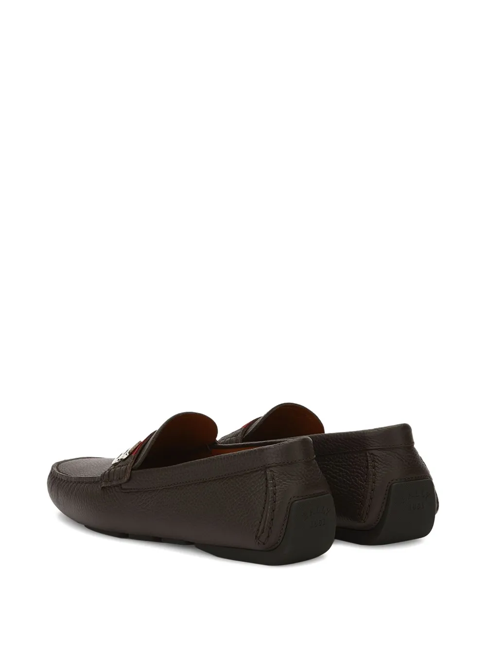 Bally grained-leather logo-plaque loafers Brown