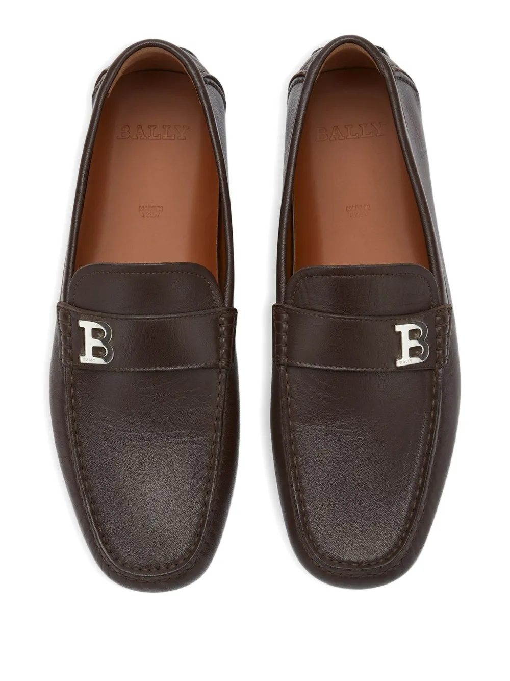 Bally saddle-strap leather loafers Brown