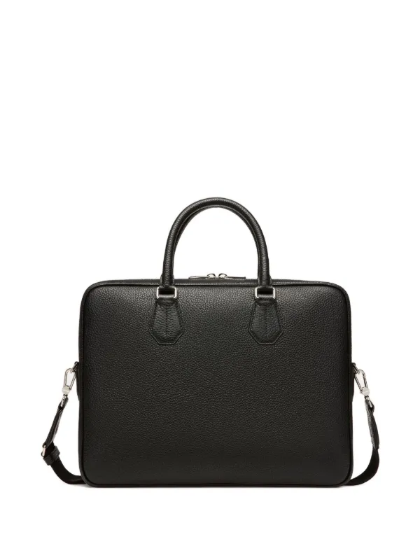 BALLY ストライプデザイン ビジネスバッグ Bally ストライプ レザービジネスバッグ | ブラック | FARFETCH JP