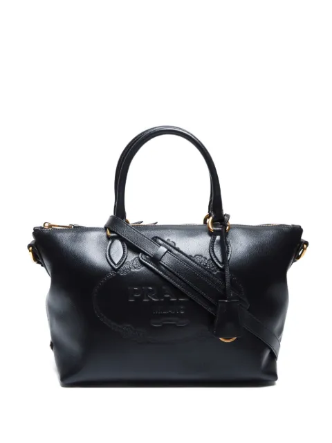 Prada Pre-Owned 2010s logo-embossed leather tote bag 