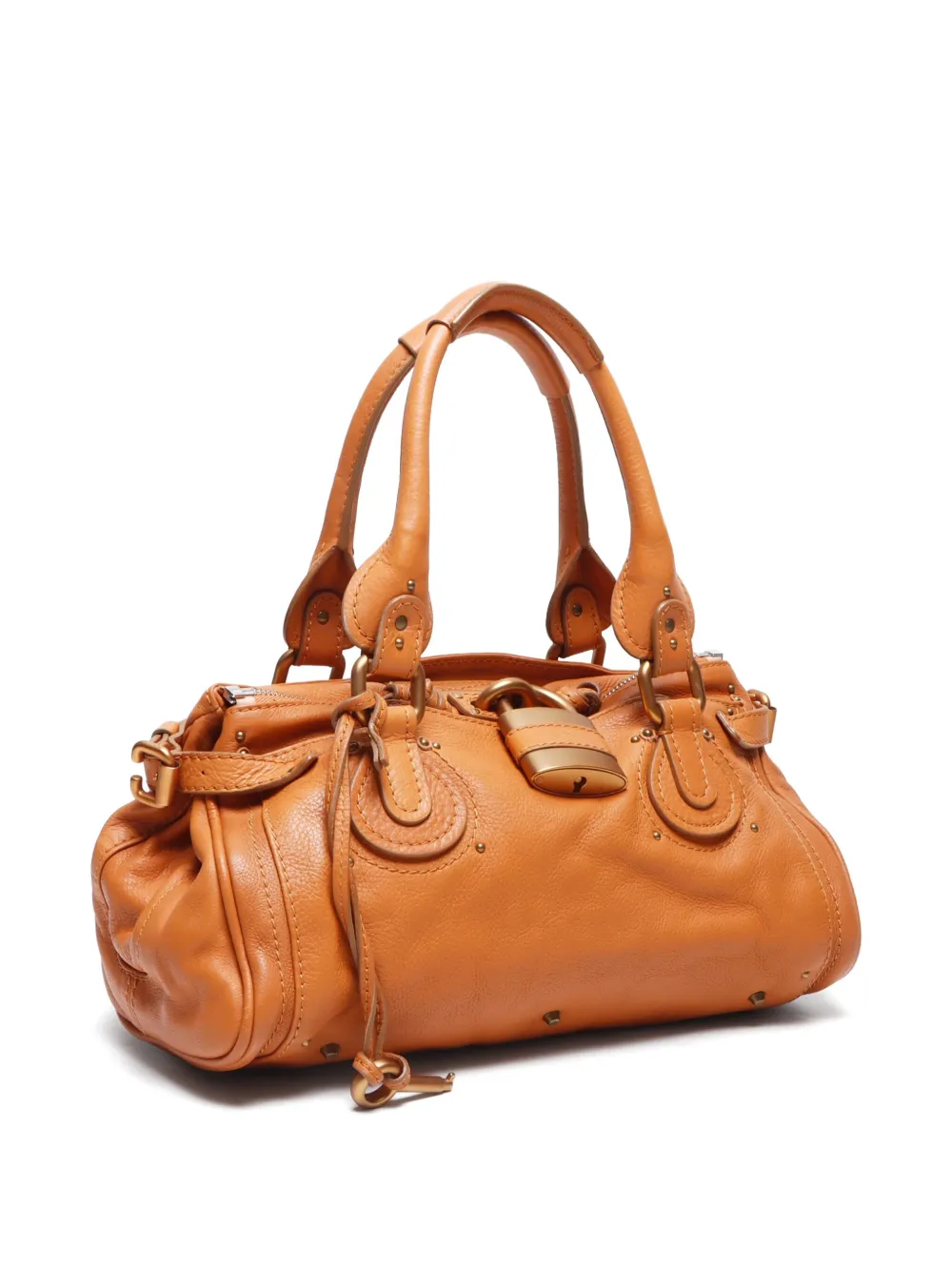 Pre-owned Chloé 2010s Paddington Padlock Leather Hand Bag