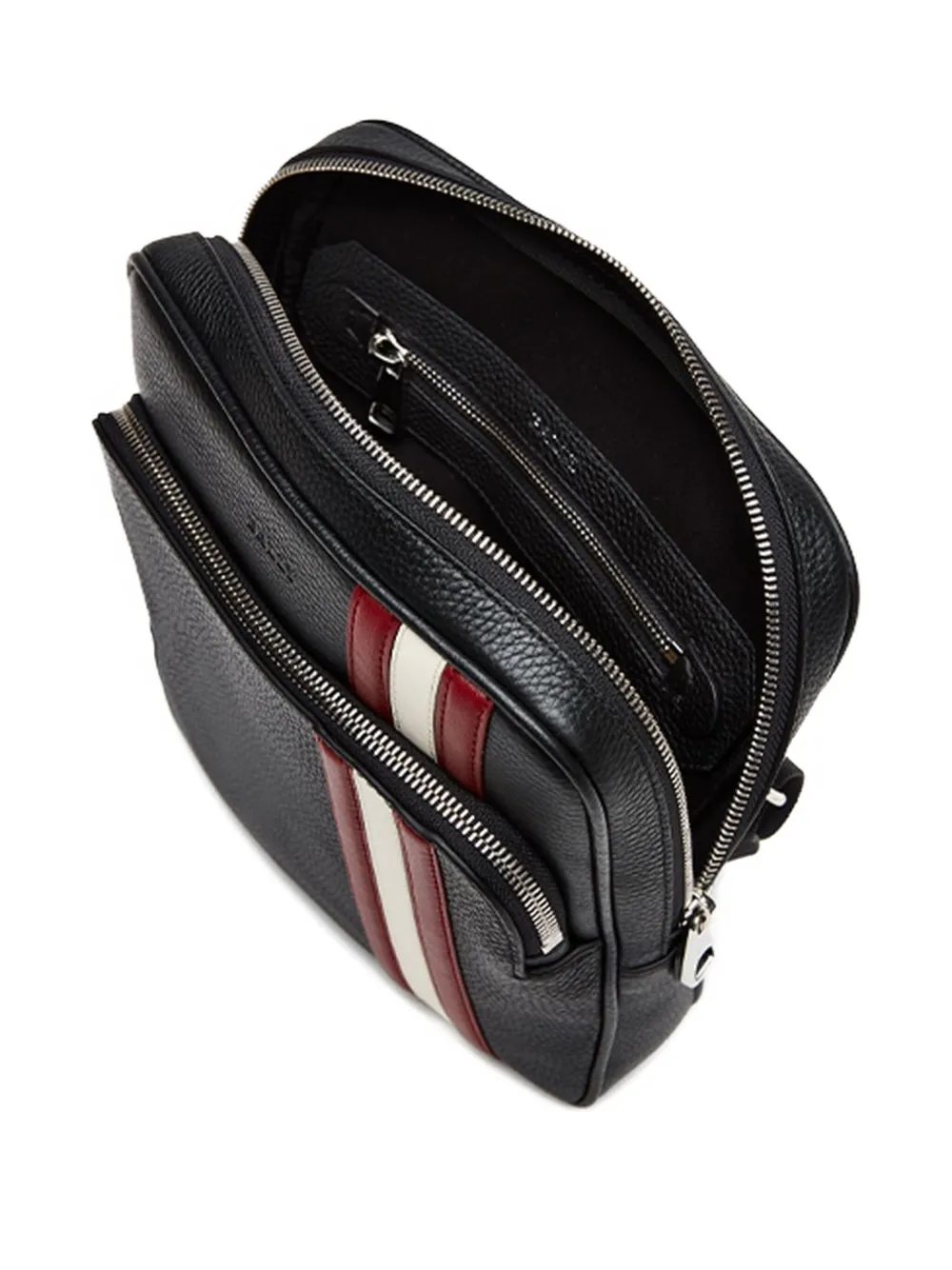 Bally ribbon-detail leather messenger bag Zwart