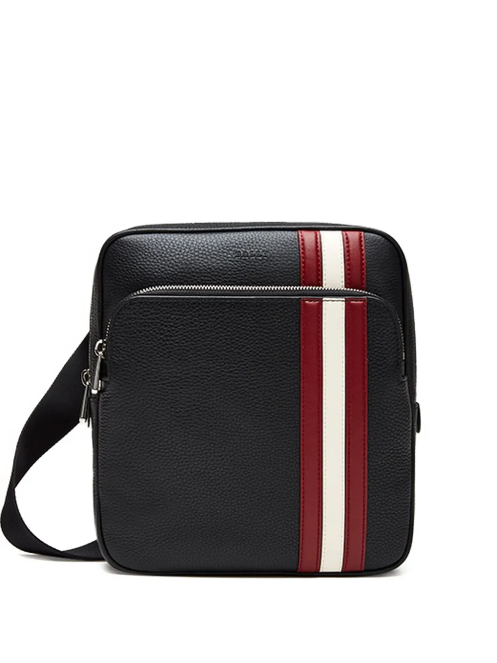 Bally ribbon-detail leather messenger bag Zwart
