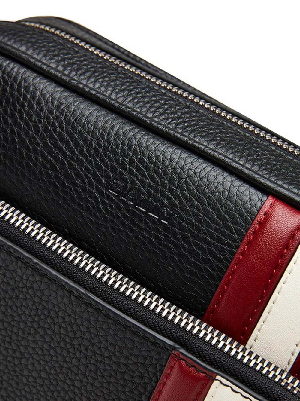 Bally ribbon-detail leather messenger bag Zwart
