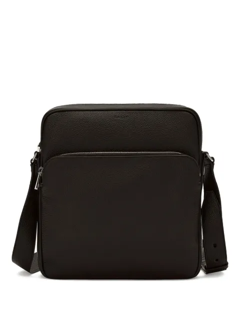 Bally zip-fastening leather messenger bag
